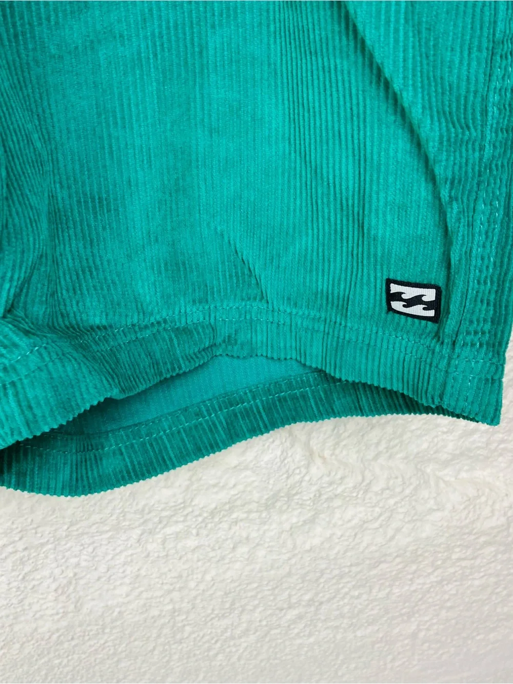 NWT Billabong Teal Athletic Corduroy cotton Drawstring Shorts size large